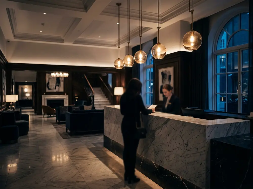 Recepție de hotel seara